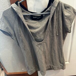 Y2K Maurices Heather Gray Short Sleeve Hoodie